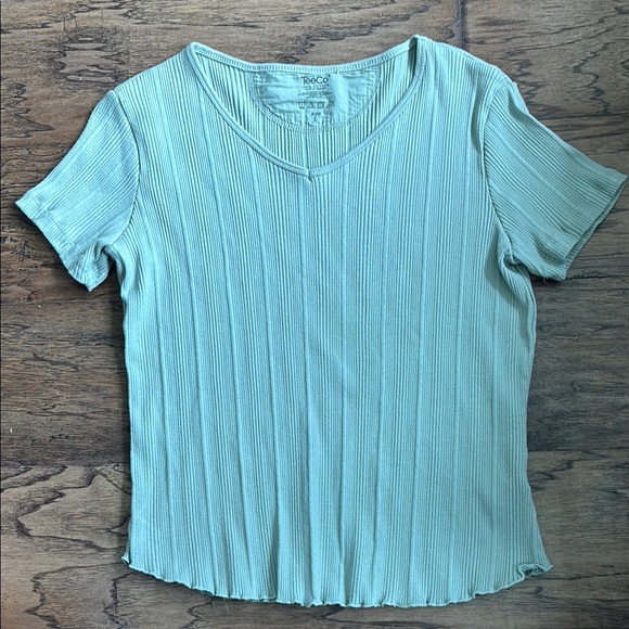 Light Green 100% Cotton Ribbed Top - Picture 1 of 5